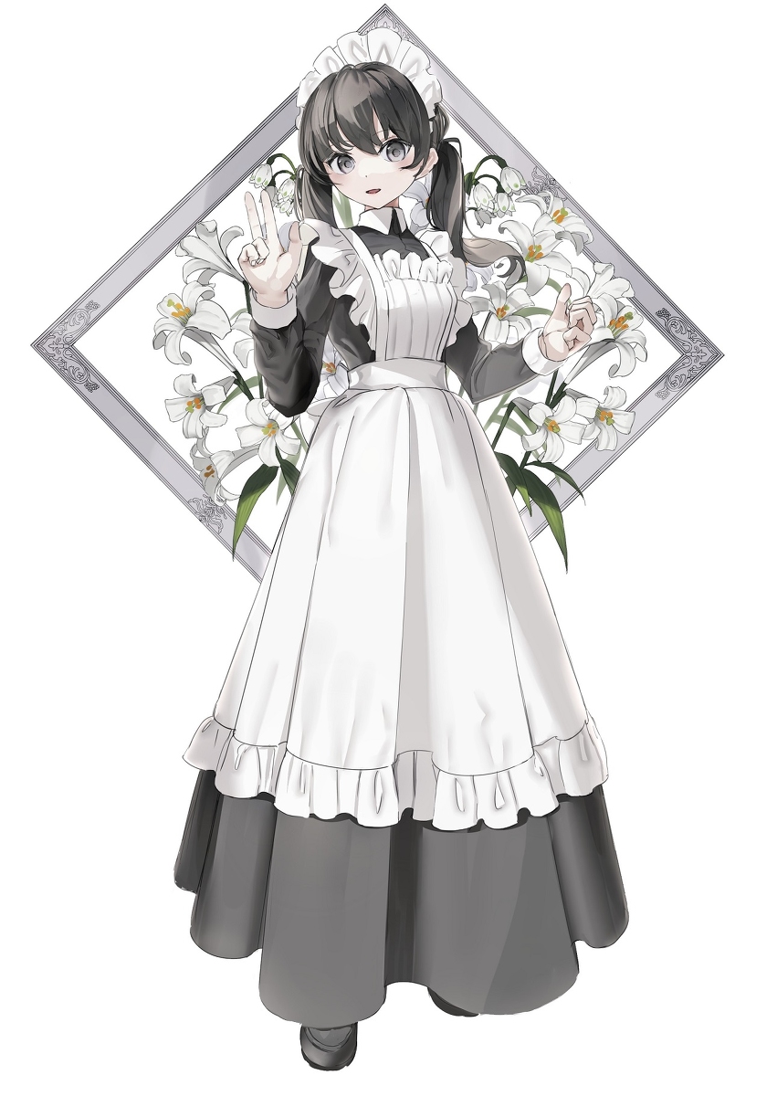 This is a pixiv picture whose title is 白メイド.