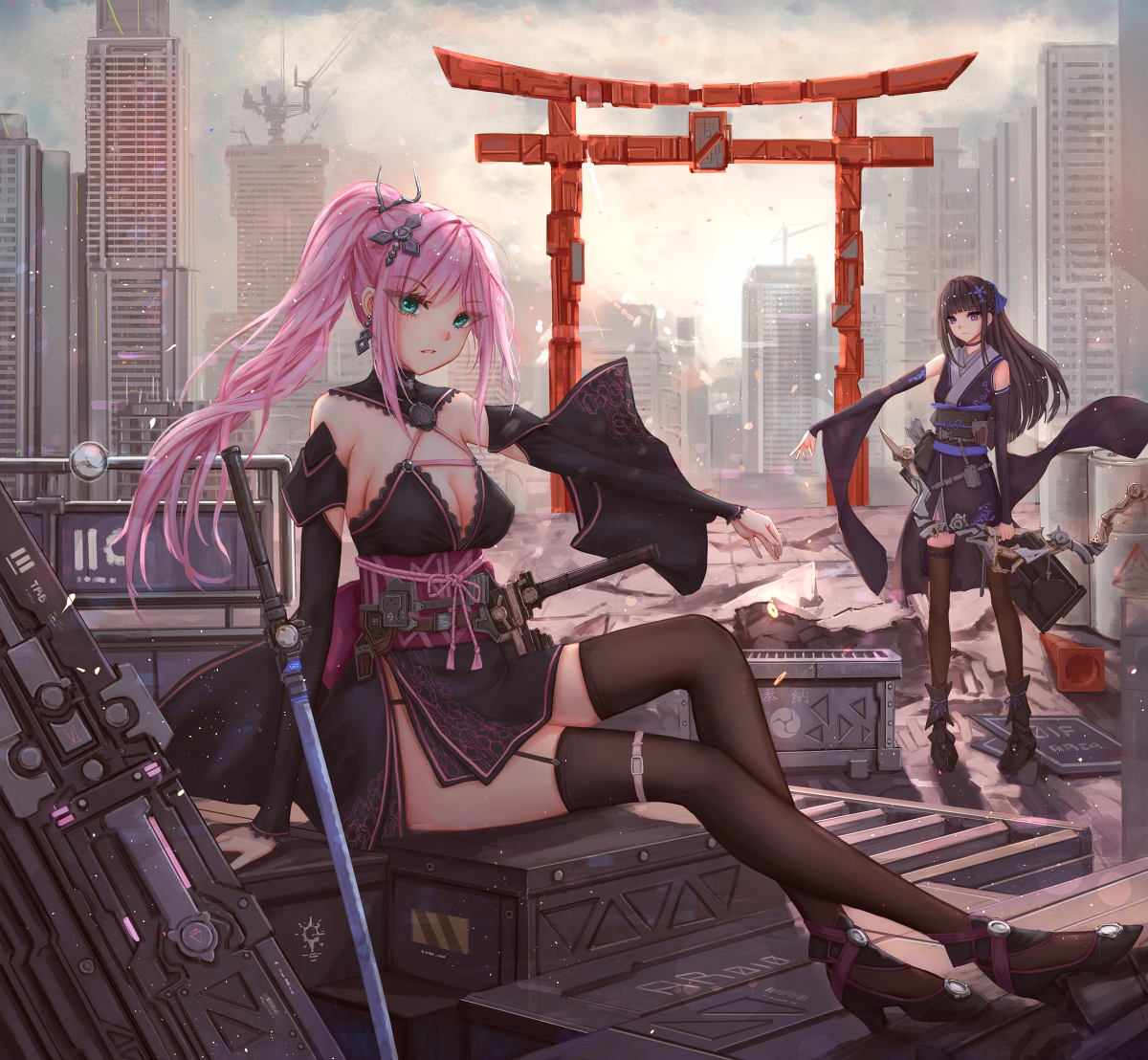 This is a pixiv picture whose title is 初詣.