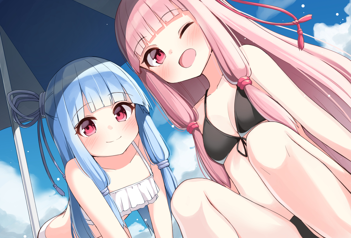 This is a pixiv picture whose title is 水着！.