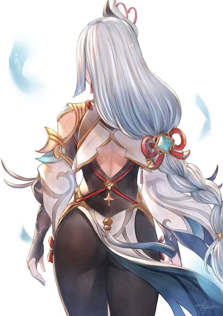 This is a pixiv picture whose title is 申鶴.