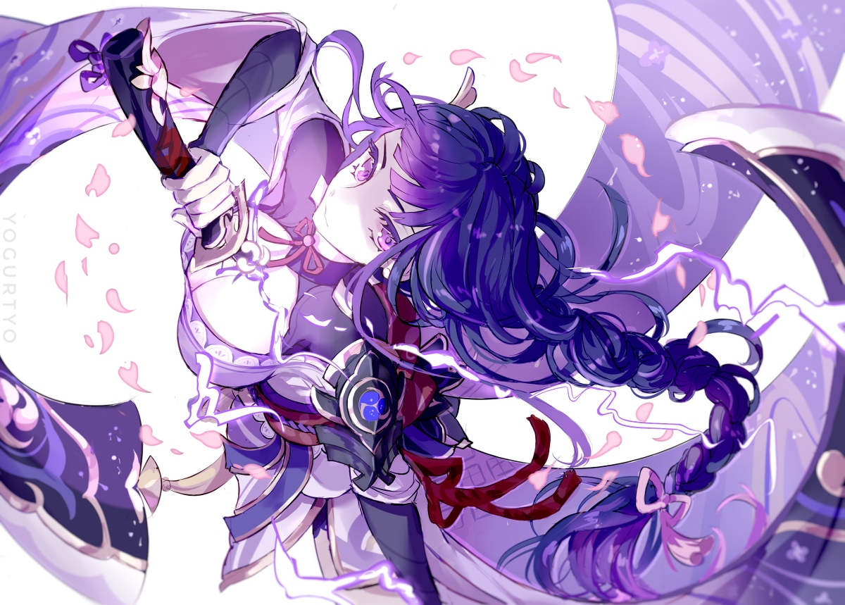 This is a pixiv picture whose title is 雷電将軍.