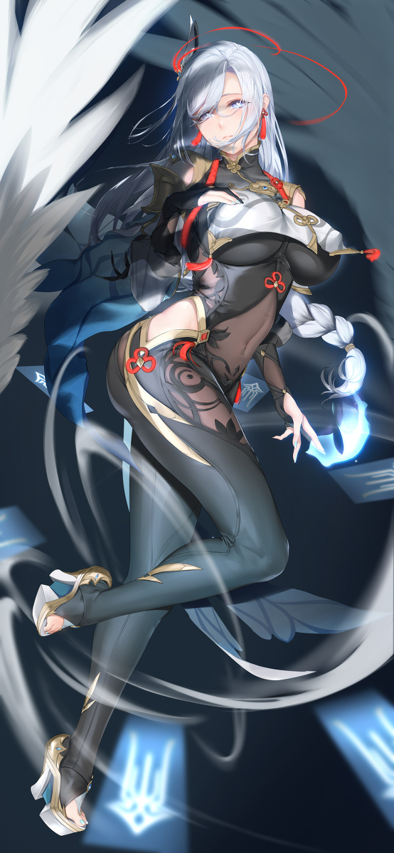 This is a pixiv picture whose title is 申鹤.