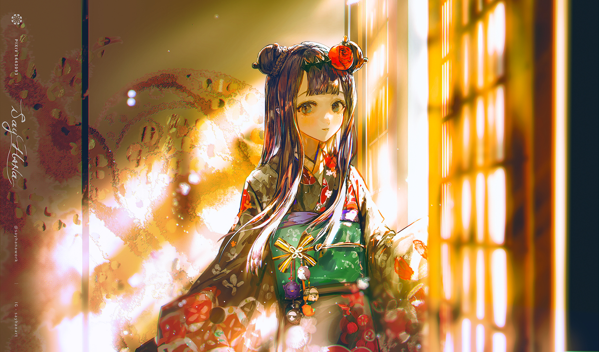 This is a pixiv picture whose title is 🌸🐙.