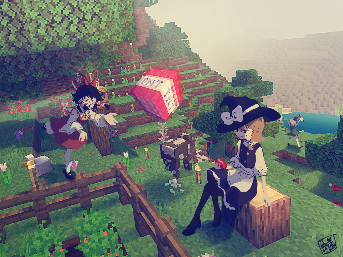 This is a pixiv picture whose title is Minecraft.