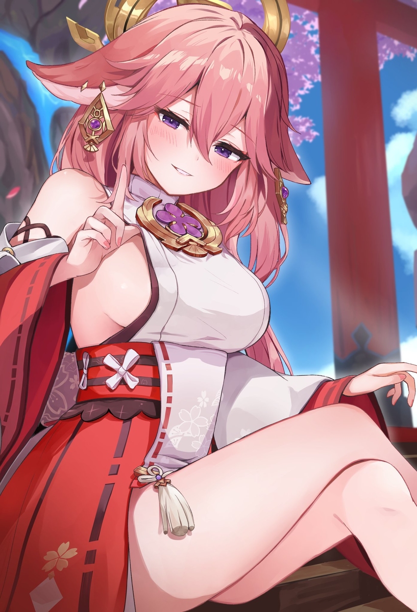 This is a pixiv picture whose title is 八重神子.