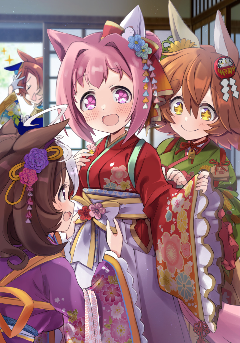 This is a pixiv picture whose title is 新春ウララと仲間たち.