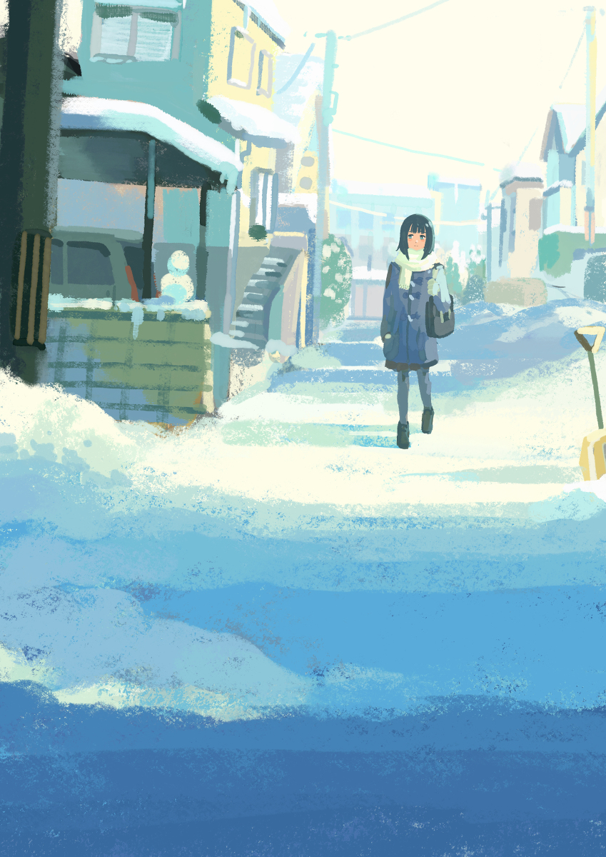 This is a pixiv picture whose title is 雪道.