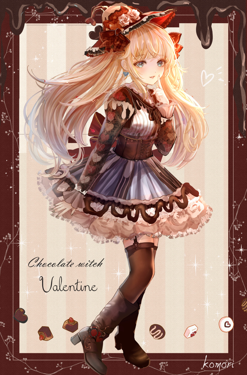 This is a pixiv picture whose title is 魔女のバレンタインチョコワンピース.
