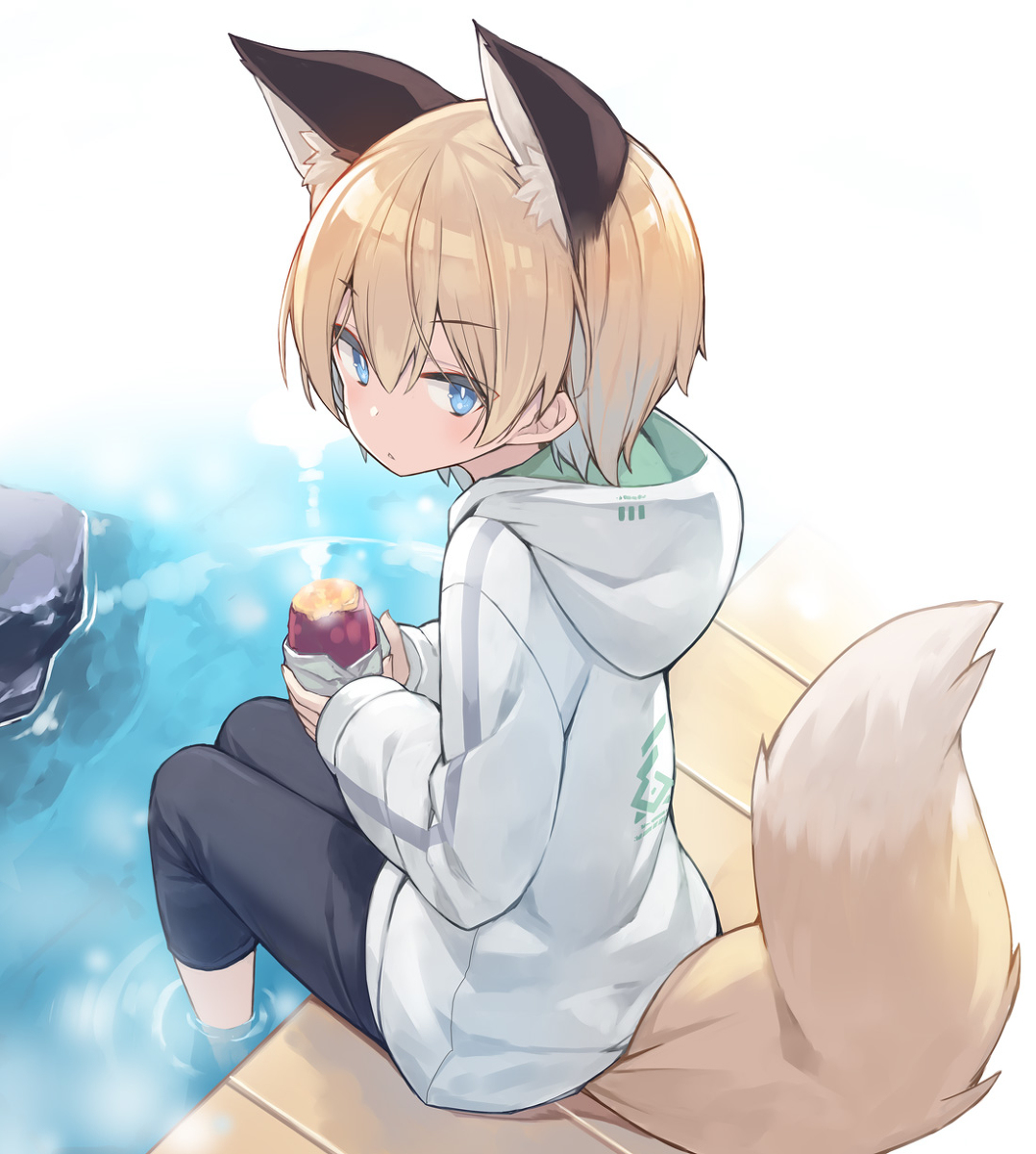 This is a pixiv picture whose title is 足湯.