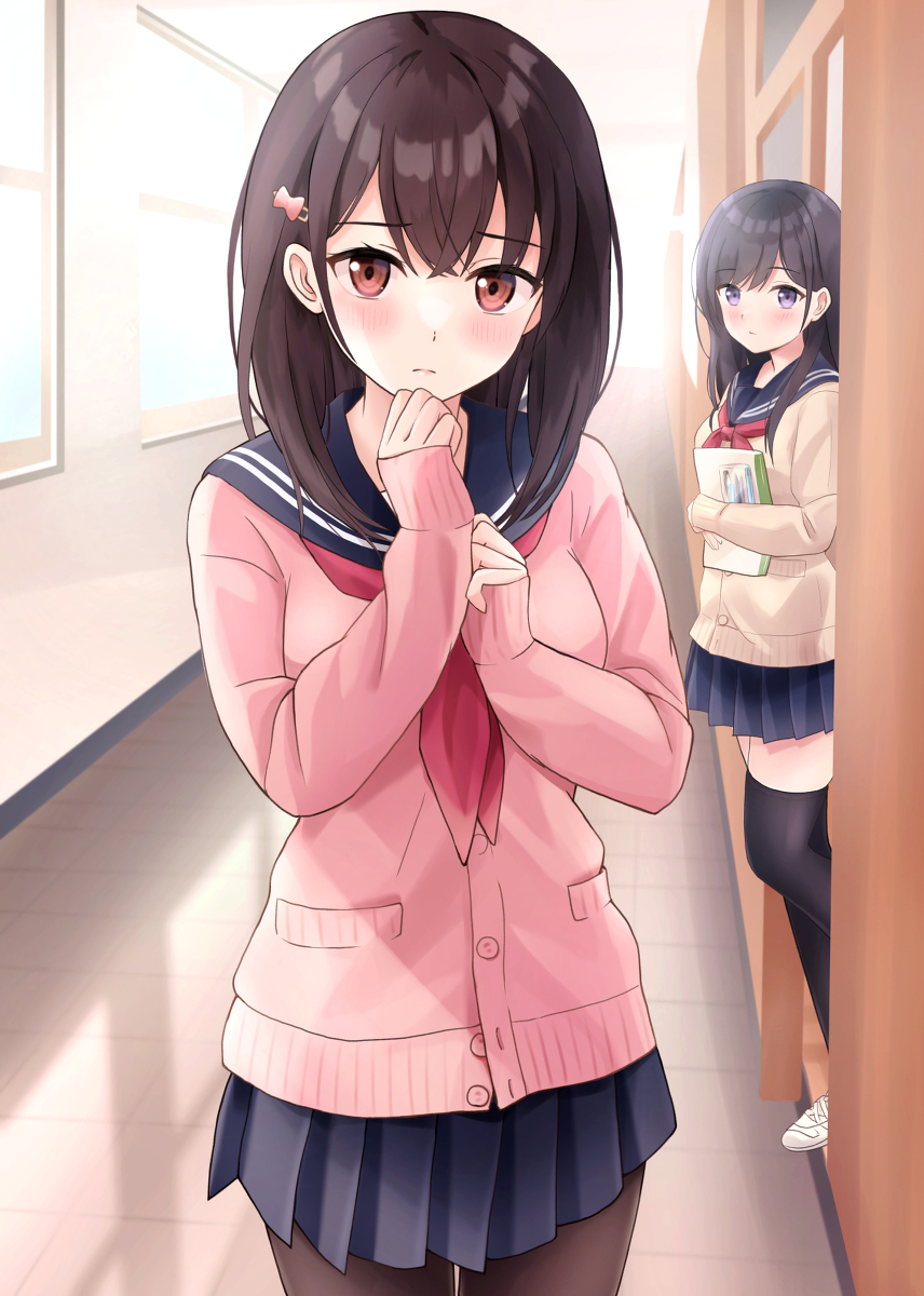 This is a pixiv picture whose title is 「さっき女の子と話していたけど…なにかあったの？」.