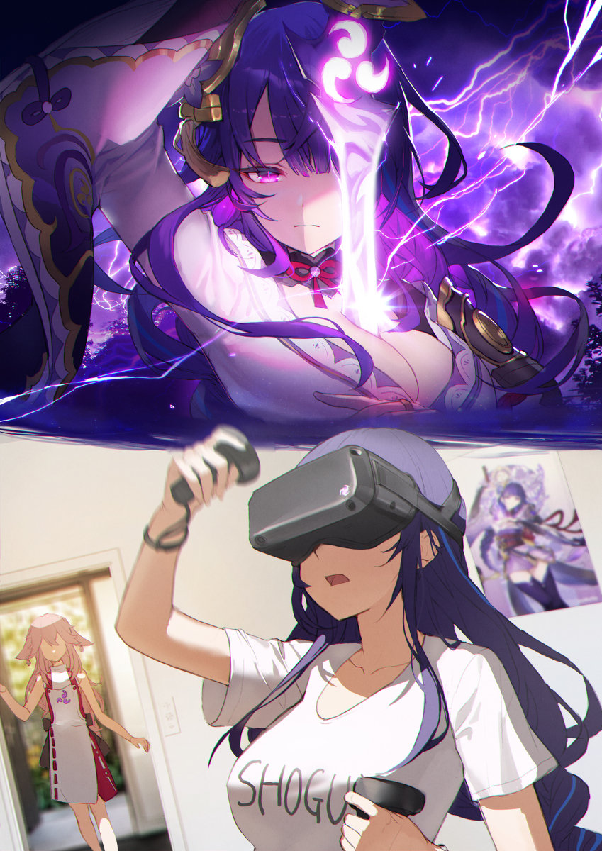 This is a pixiv picture whose title is VR raiden.
