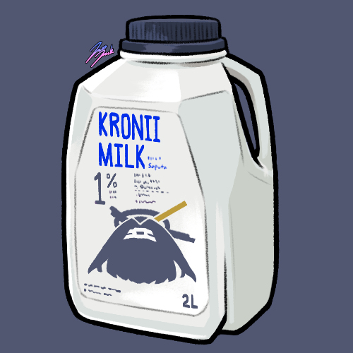 This is a pixiv picture whose title is Kronii MILK.