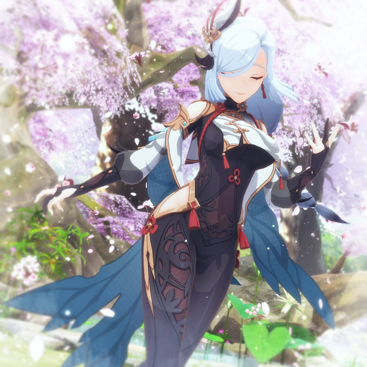 This is a pixiv picture whose title is 【原神MMD】申鶴さん.