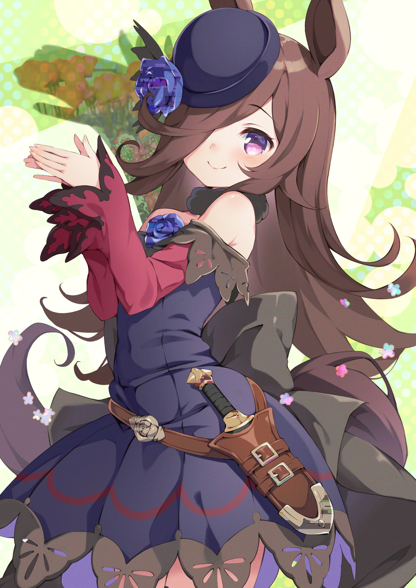 This is a pixiv picture whose title is 影遊びするライスちゃん.