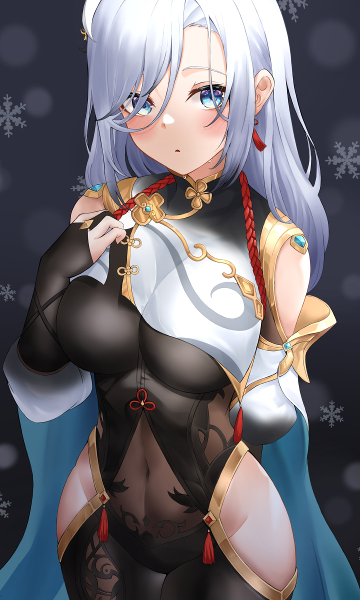 This is a pixiv picture whose title is 申鶴.