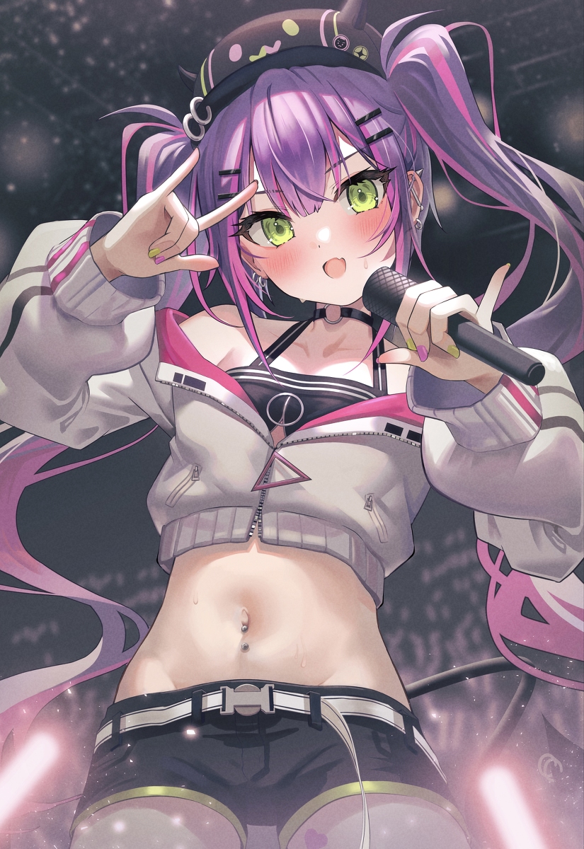 This is a pixiv picture whose title is 👾🎤.