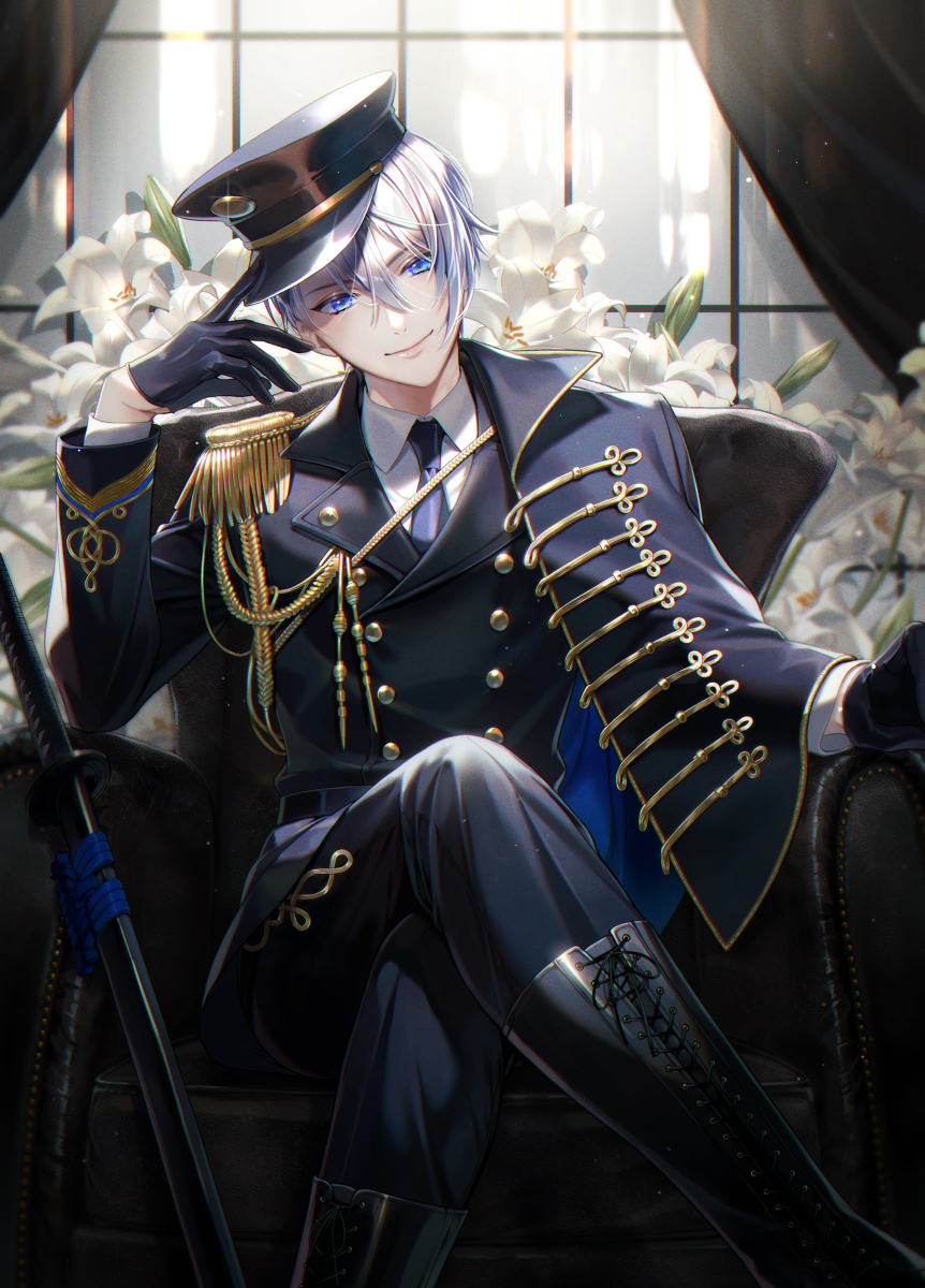This is a pixiv picture whose title is 軍服.