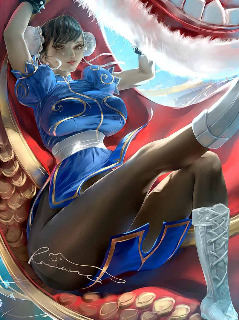 This is a pixiv picture whose title is Chun-Li/春麗.