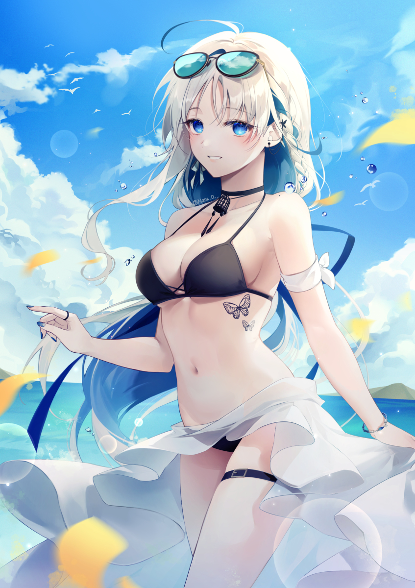 This is a pixiv picture whose title is 海辺のアトリエ.