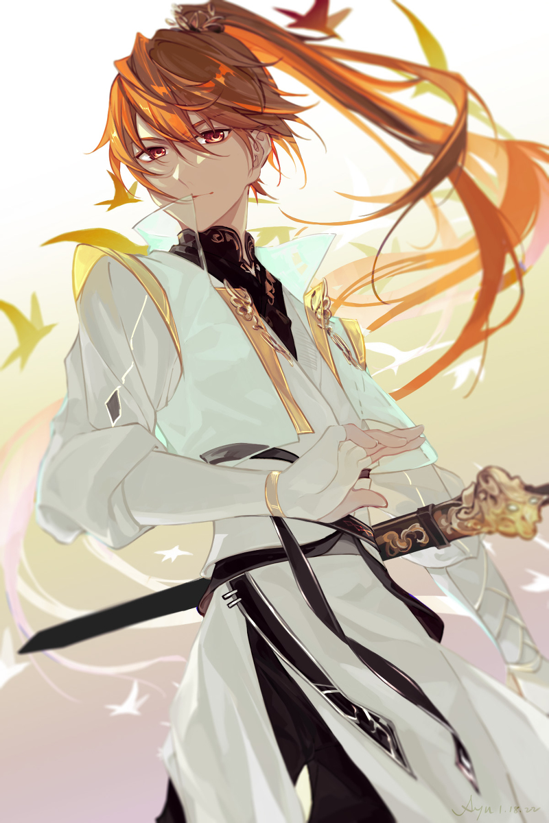 This is a pixiv picture whose title is 夏彦——飞雪落红尘.
