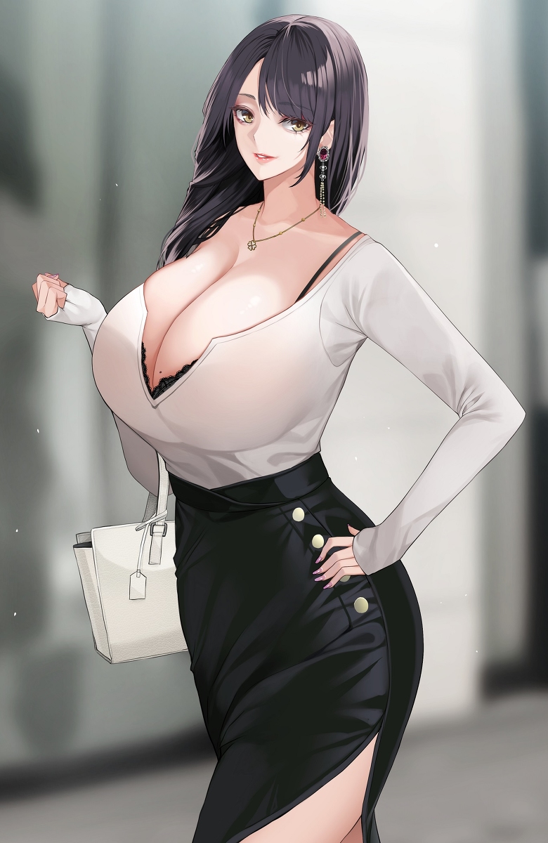 This is a pixiv picture whose title is 街中お姉さん.