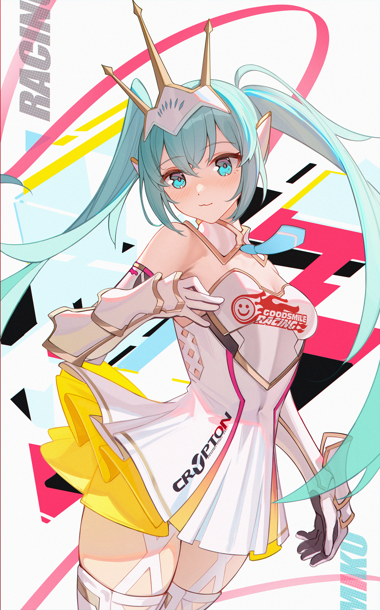 This is a pixiv picture whose title is racing miku.