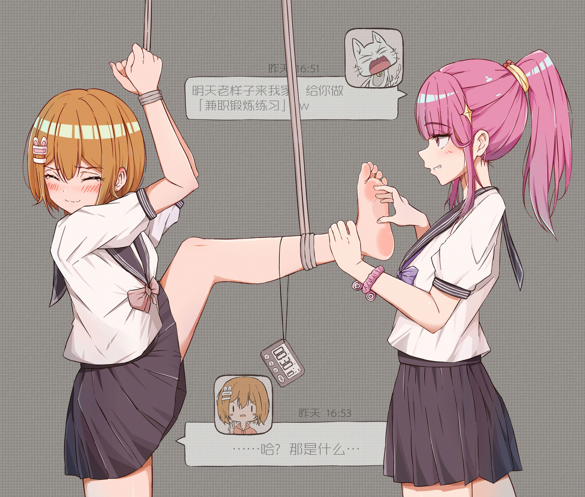 This is a pixiv picture whose title is 《练习》.