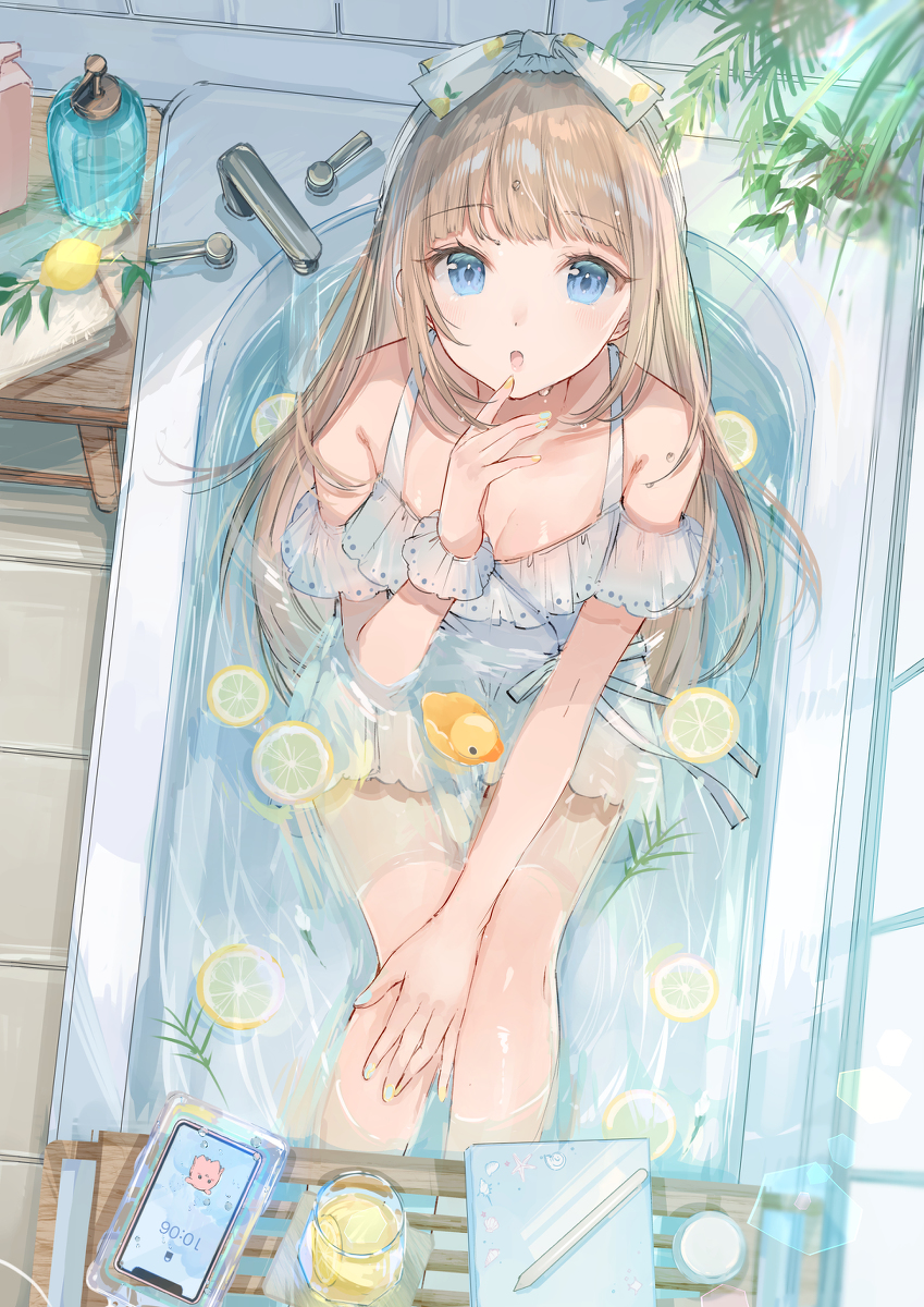 This is a pixiv picture whose title is 🍋🛁.