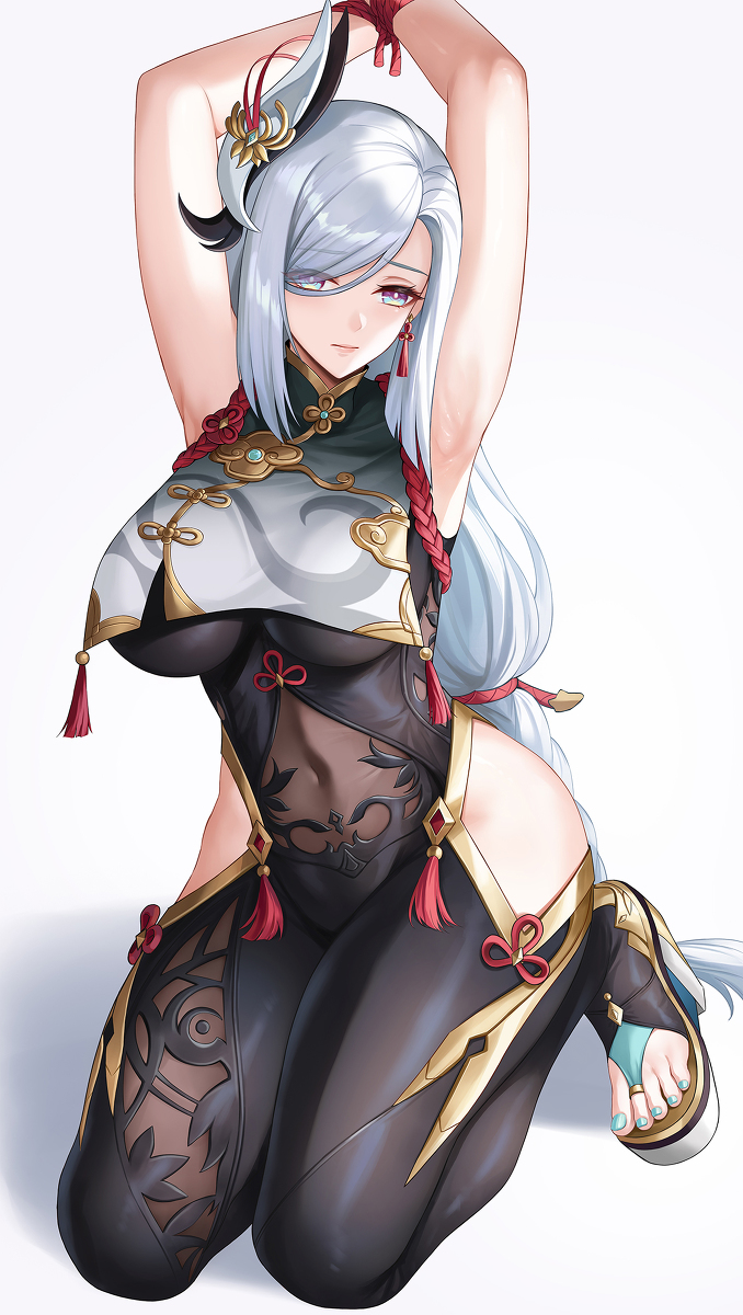 This is a pixiv picture whose title is 绑起来的申鹤.