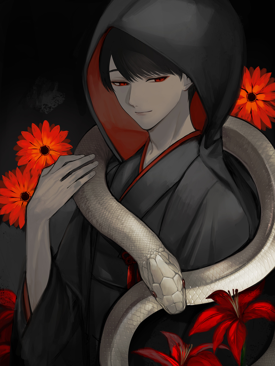 This is a pixiv picture whose title is 黒無垢.