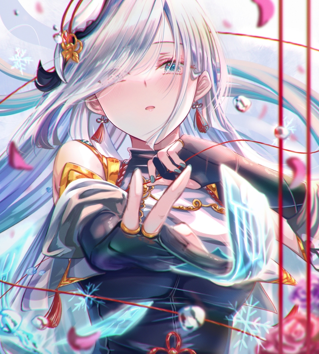 This is a pixiv picture whose title is 申鶴.