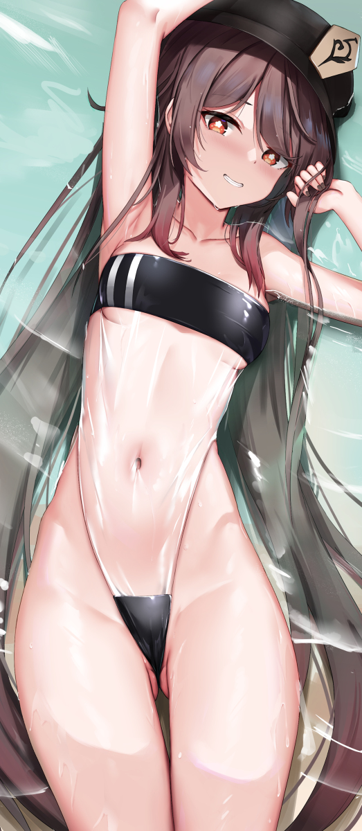 This is a pixiv picture whose title is GrisSwimsuit - Hu Tao.