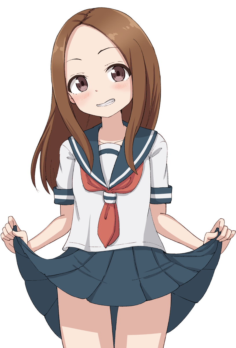 This is a pixiv picture whose title is 高木さんによる挑発行為.