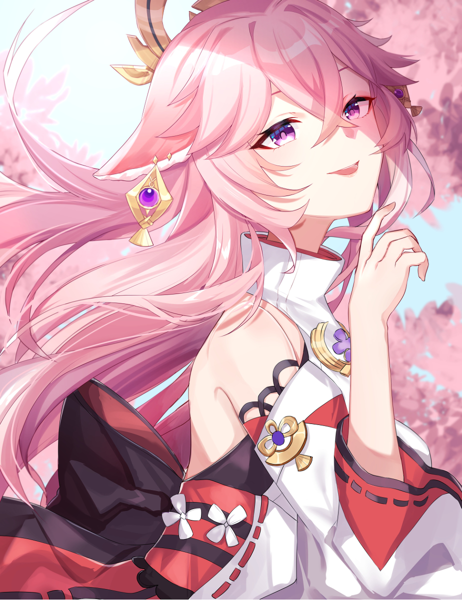 This is a pixiv picture whose title is 八重神子.