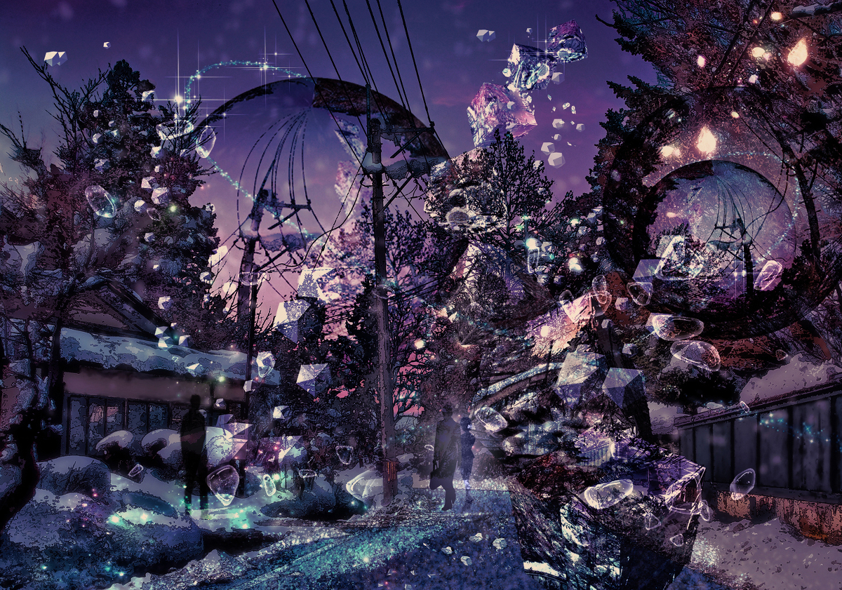 This is a pixiv picture whose title is 冬の旅人.