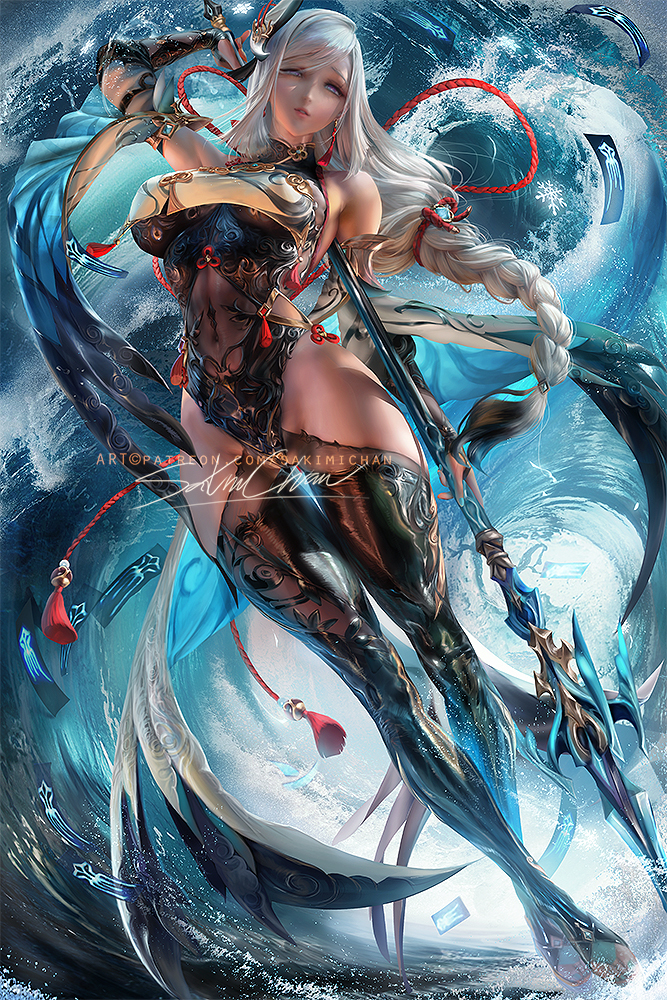This is a pixiv picture whose title is 神鶴 Shenhe 申鹤.