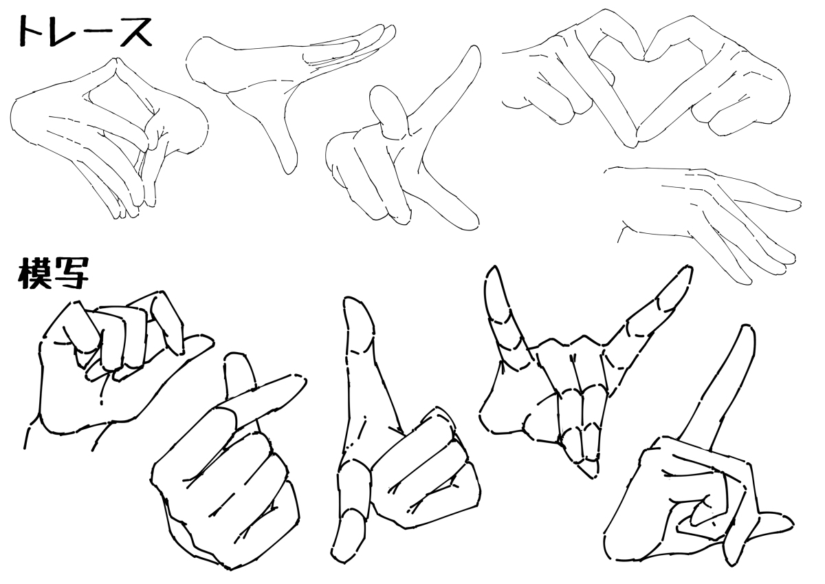 This is a pixiv picture whose title is 手の描き方まとめ.