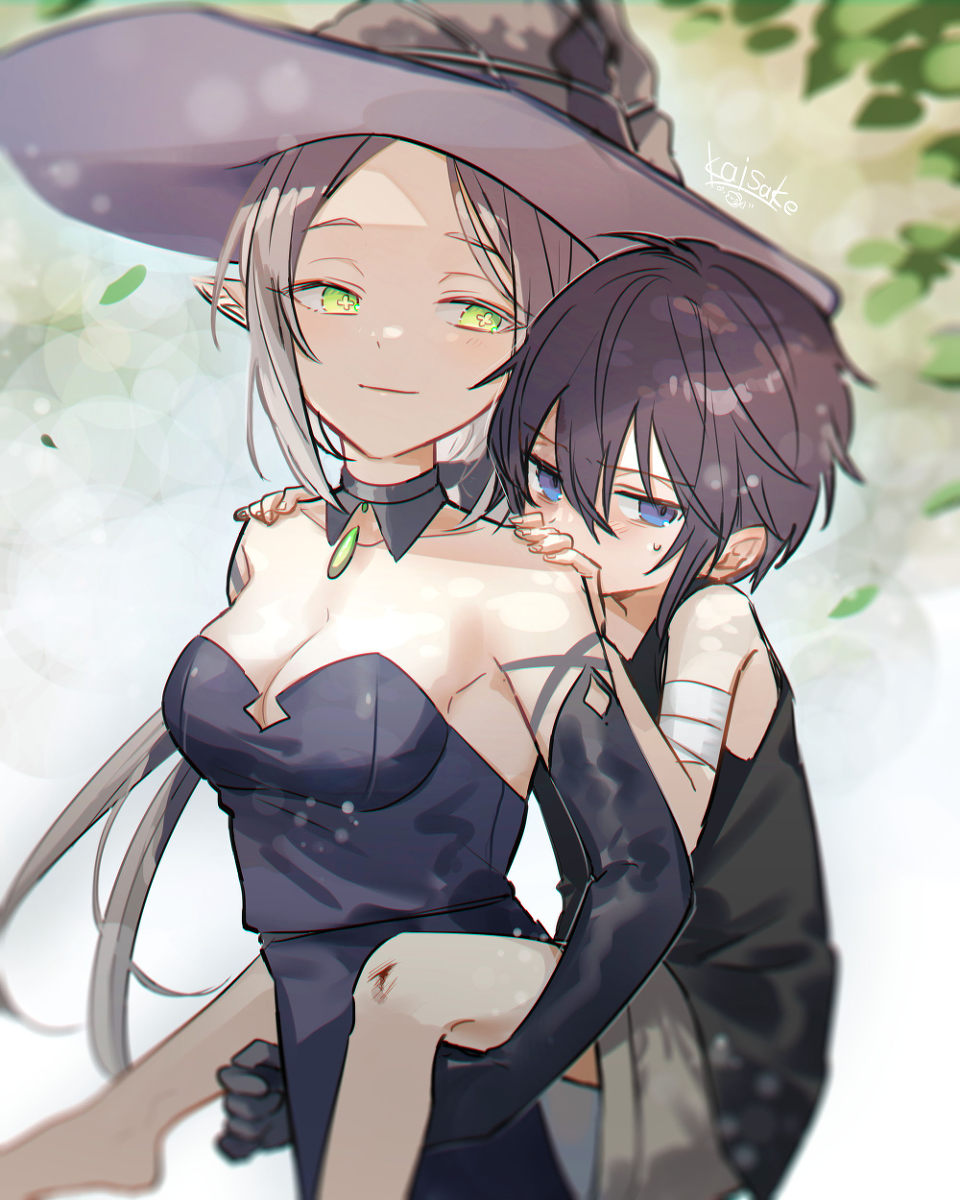 This is a pixiv picture whose title is 逆さまに年をとる魔女.