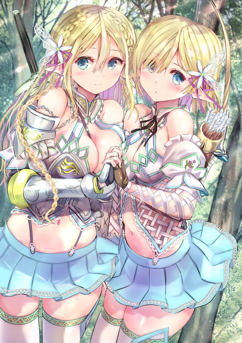 This is a pixiv picture whose title is お仕事のお知らせ　美少女文庫「異世界チートWエルフ嫁」.