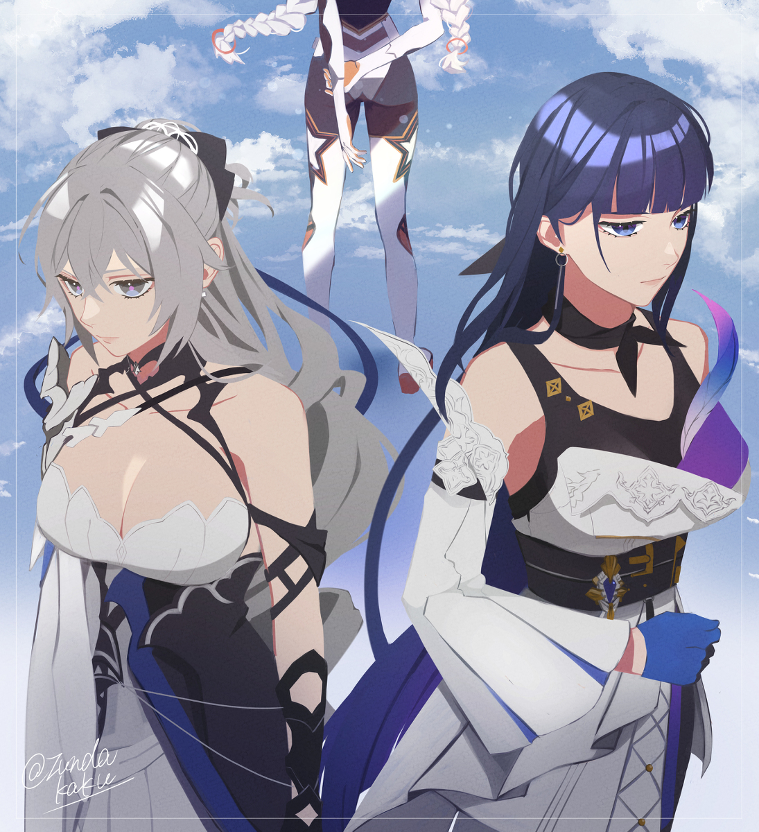 This is a pixiv picture whose title is キアナ+芽衣+ブローニャ.