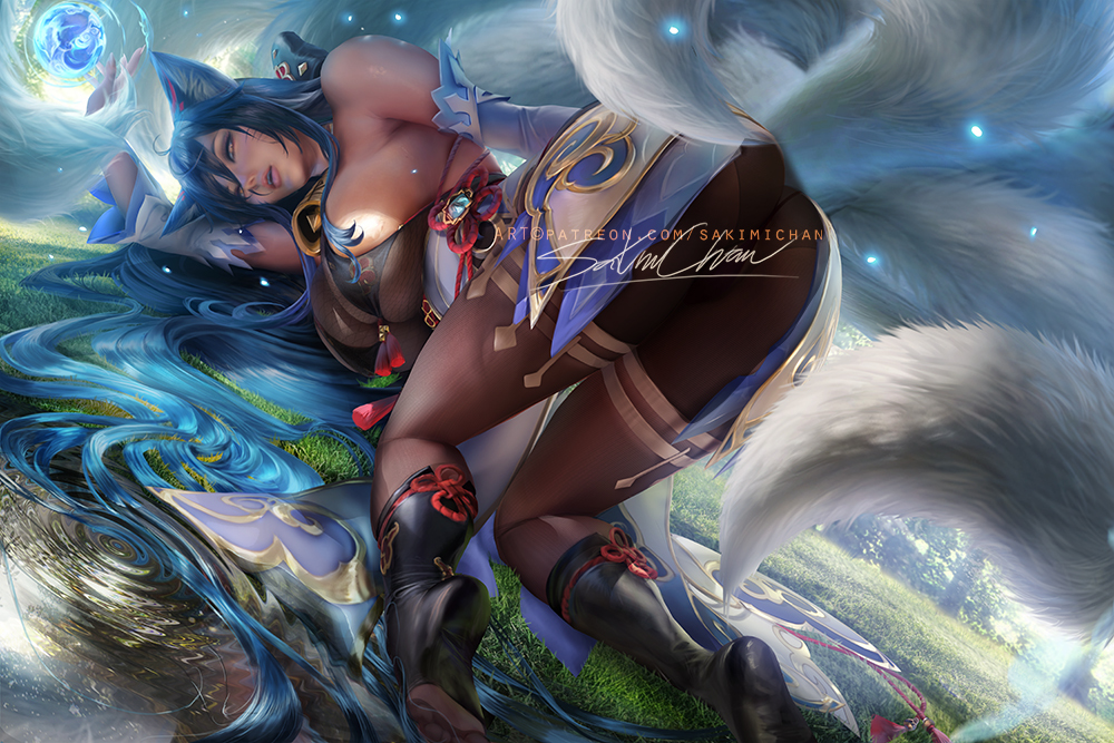 This is a pixiv picture whose title is Sweet Rain Ahri スイートなアーリ 甘雨阿狸.