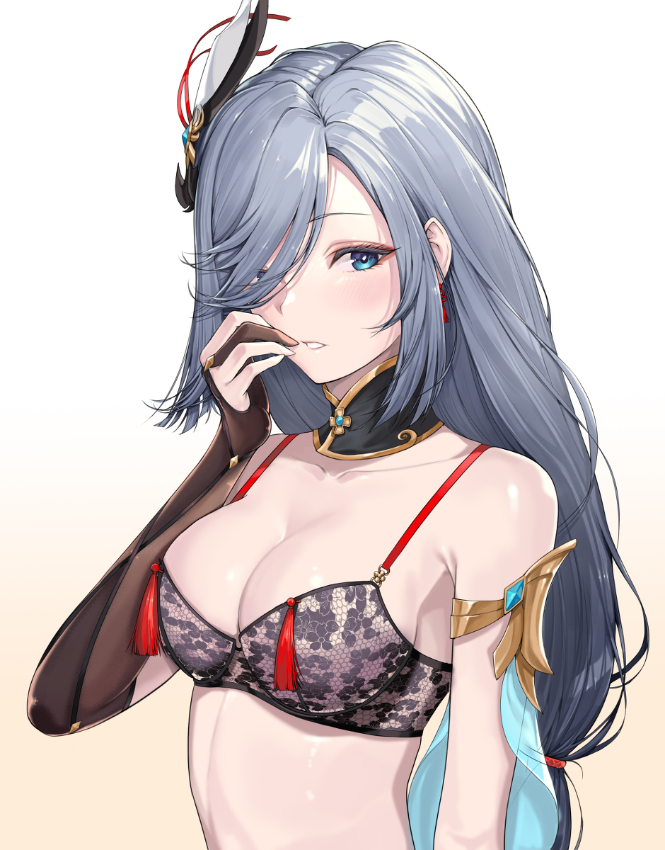 This is a pixiv picture whose title is 申鶴.