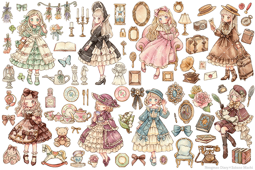 This is a pixiv picture whose title is vintage girls.
