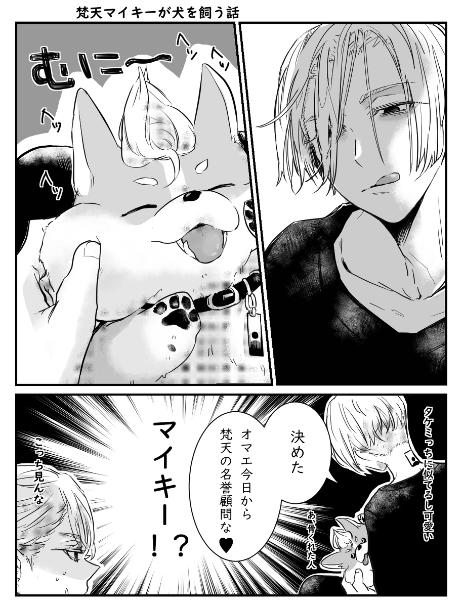 This is a pixiv picture whose title is 犬さんがいる生活.