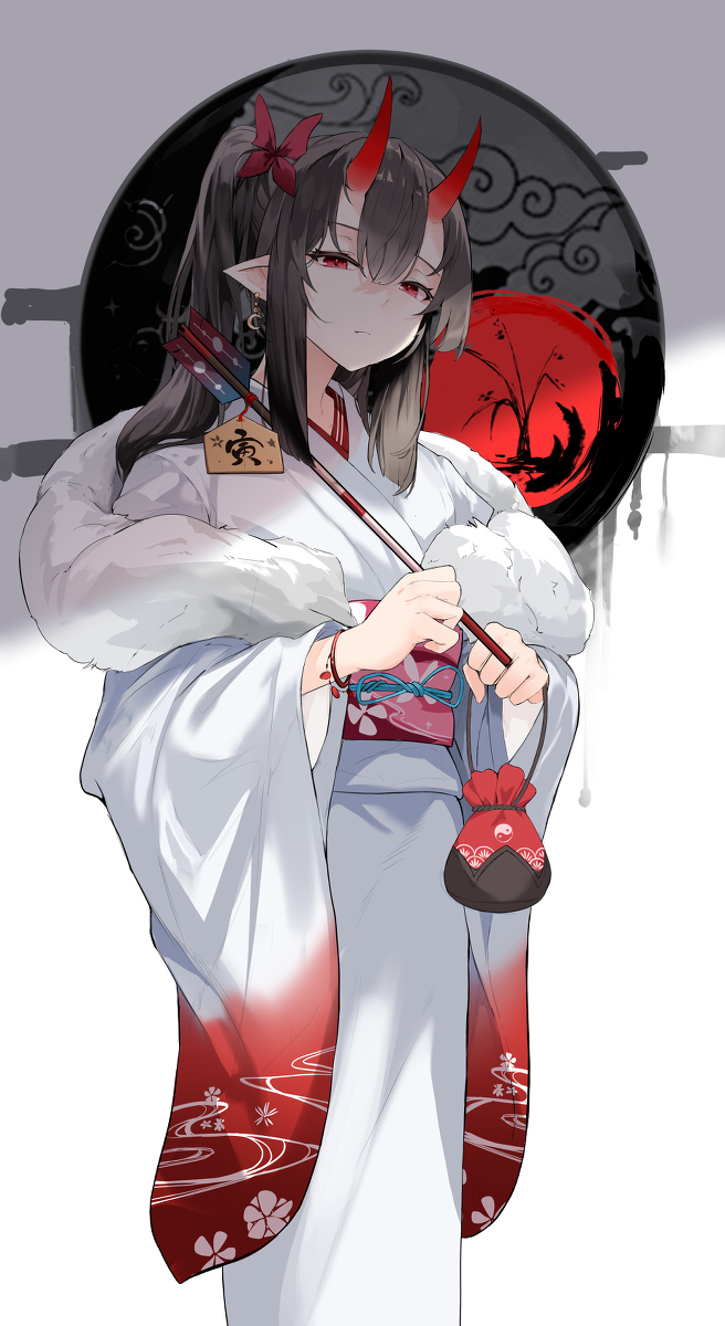 This is a pixiv picture whose title is オニ.