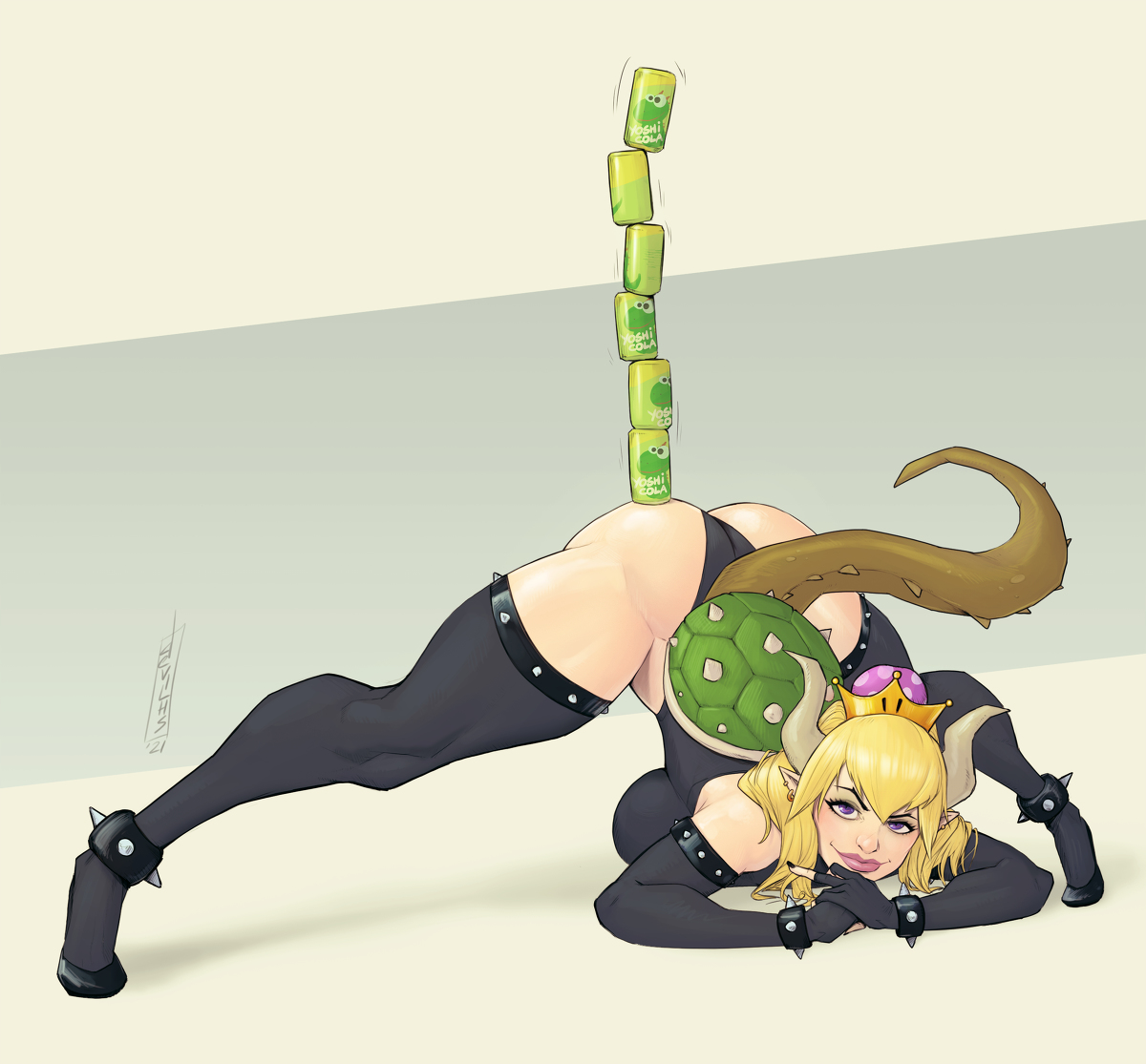 This is a pixiv picture whose title is Bowsette.