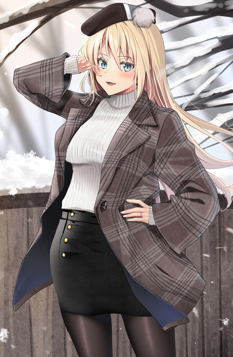 This is a pixiv picture whose title is 冬のおでかけビスマルク.