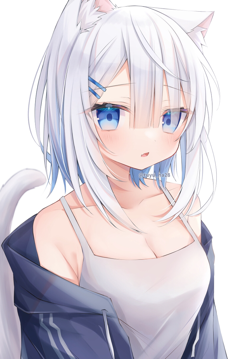 This is a pixiv picture whose title is 🤍💙.
