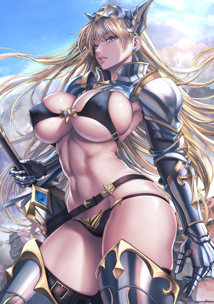 This is a pixiv picture whose title is ビキニアーマー.