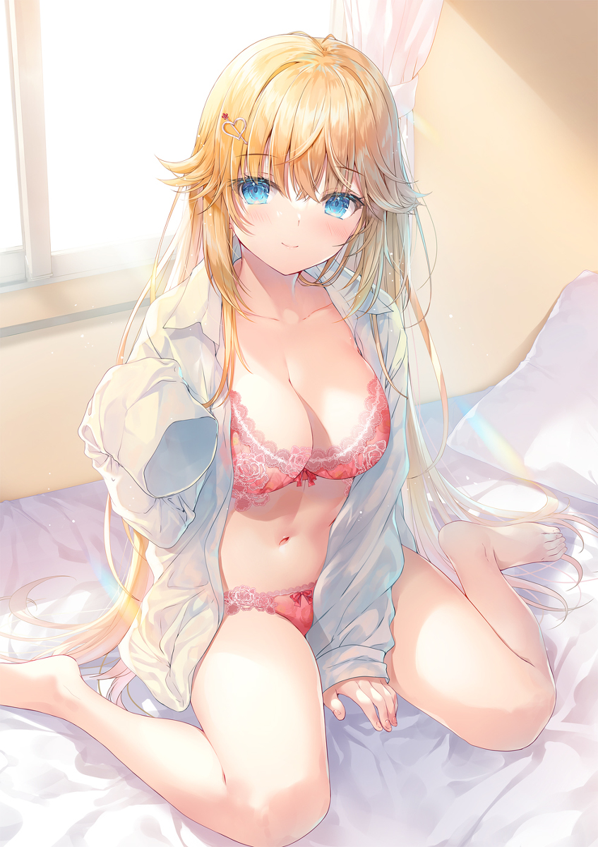 This is a pixiv picture whose title is 彼シャツ.